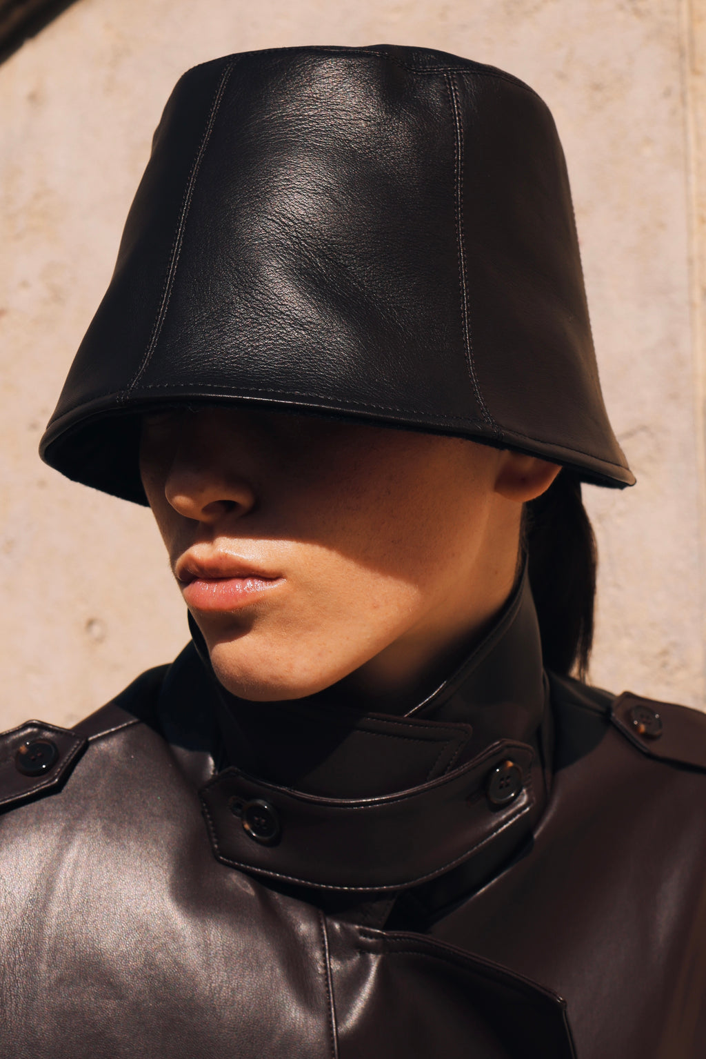 LEATHER BUCKET HAT